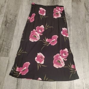 Black and pink floral skirt